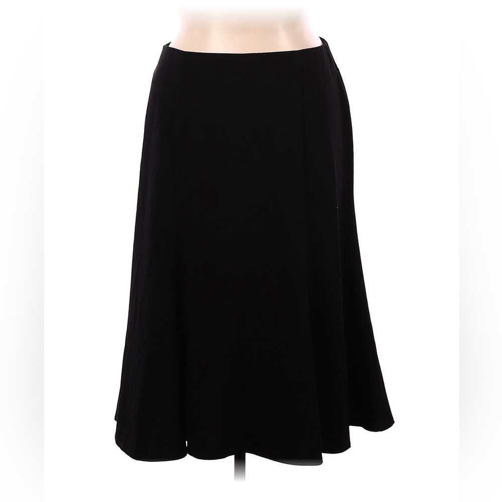 JM Collection Black Suede Midi Casual A-line Skirt - size 16